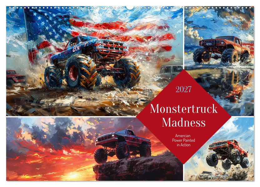 Monstertruck Madness (Wall Calendar 2027 DIN A2 landscape) CALVENDO 12 Month Wall Calendar
