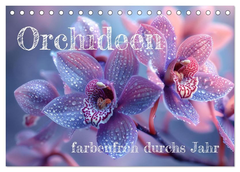 Orchideen - farbenfroh durchs Jahr (Tischkalender 2027 DIN A5 quer) CALVENDO Monatskalender