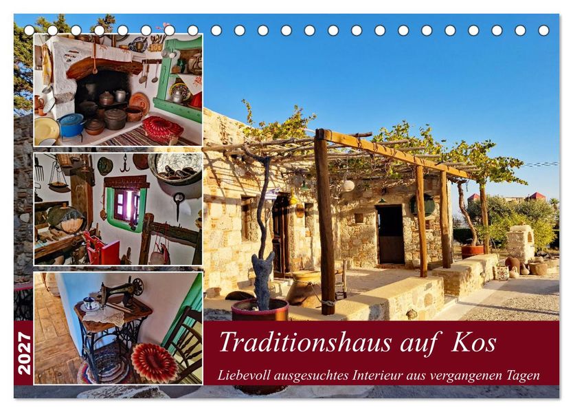 Traditionshaus auf Kos (Tischkalender 2027 DIN A5 quer) CALVENDO Monatskalender