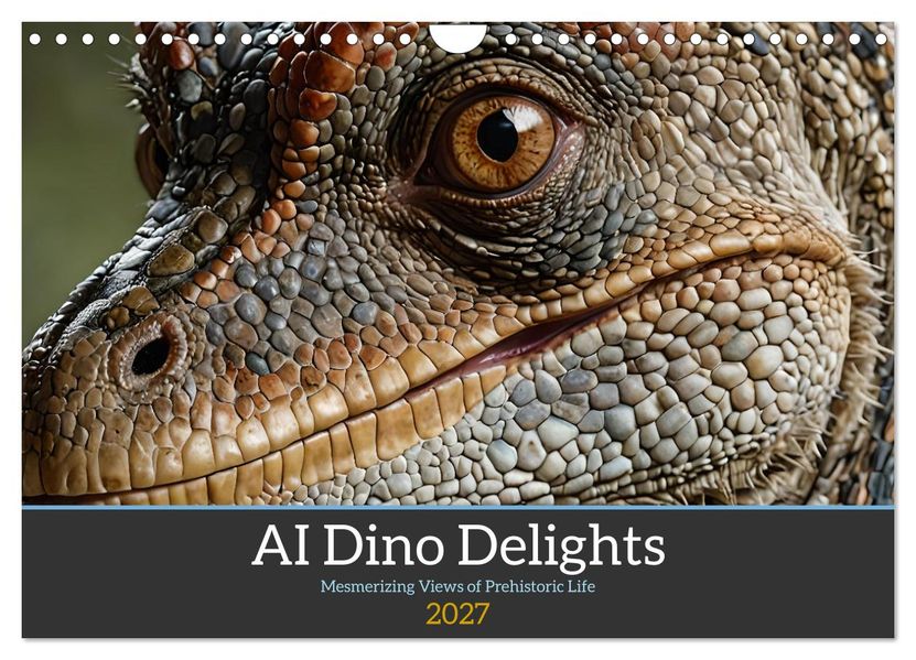 AI Dino Delights Mesmerizing Views of Prehistoric Life (Wall Calendar 2027 DIN A4 landscape) CALVENDO 12 Month Wall Calendar