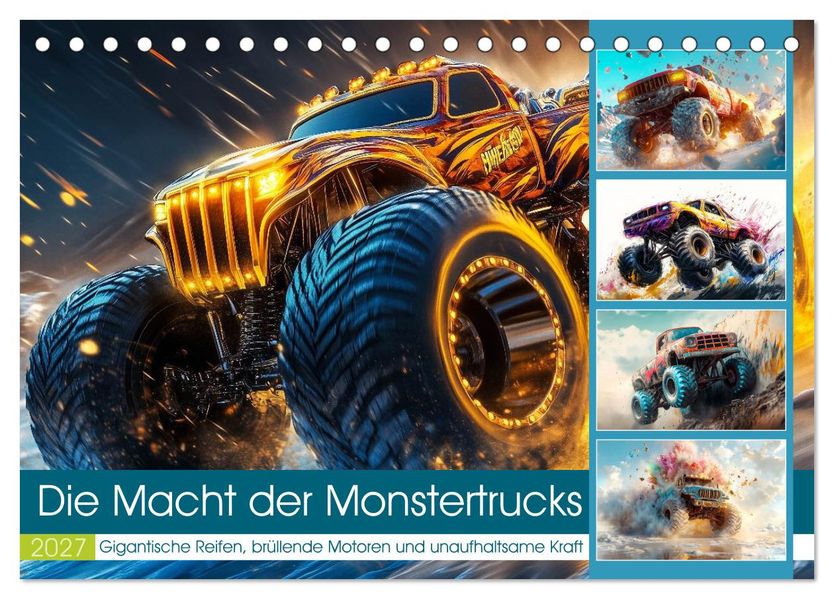 Die Macht der Monstertrucks (Tischkalender 2027 DIN A5 quer) CALVENDO Monatskalender