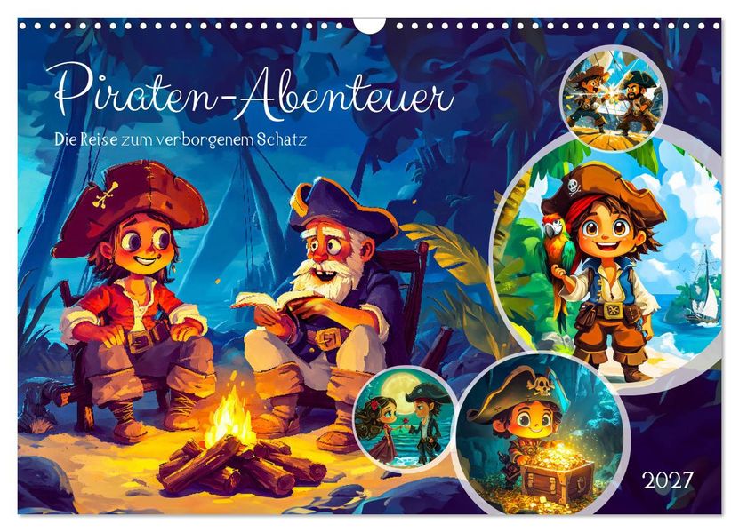 Piraten-Abenteuer - Die Reise zum verborgenen Schatz (Wandkalender 2027 DIN A3 quer) CALVENDO Monatskalender