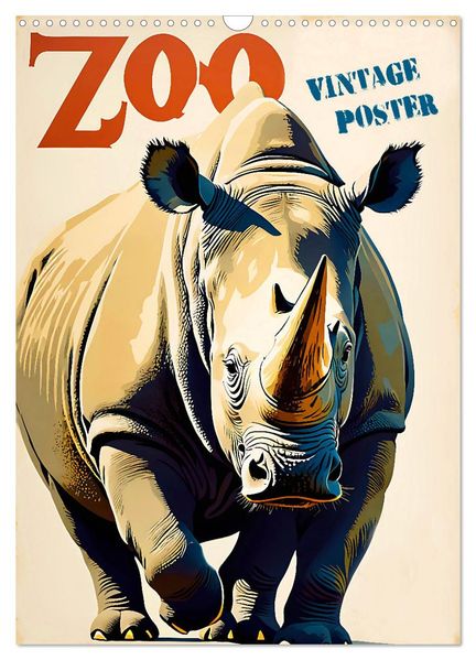 Zoo Vintage-Poster (Wandkalender 2027 DIN A3 hoch) CALVENDO Monatskalender