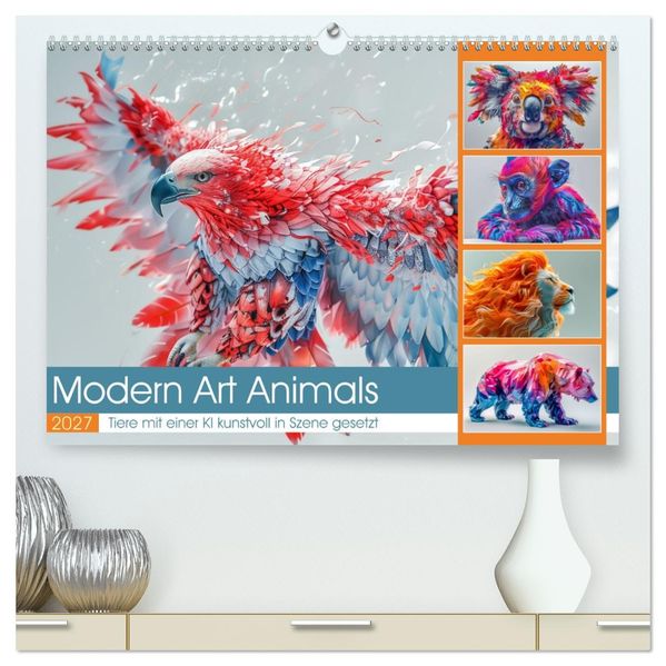 Modern Art Animals (hochwertiger Premium Wandkalender 2027 DIN A2 quer) Kunstdruck in Hochglanz