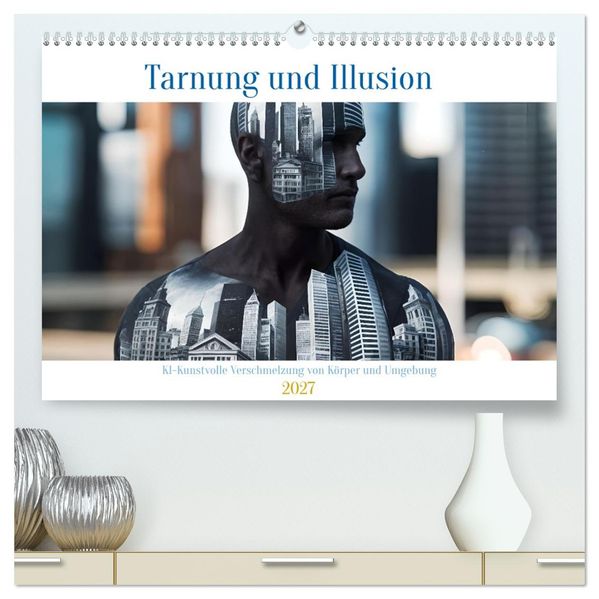 Tarnung und Illusion KI-Kunstvolle Verschmelzung von Körper und Umgebung (hochwertiger Premium Wandkalender 2027 DIN A2 quer) Kunstdruck in Hochglanz