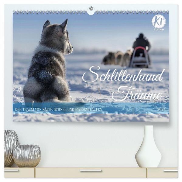 Schlittenhund Träume (hochwertiger Premium Wandkalender 2027 DIN A2 quer) Kunstdruck in Hochglanz