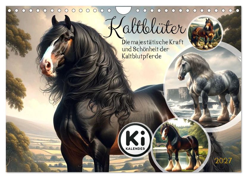 Kaltblüter - Die majestätische Kraft und Schönheit der Kaltblutpferde (Wandkalender 2027 DIN A4 quer) CALVENDO Monatskalender