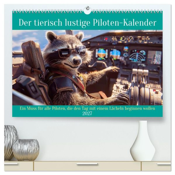 Der tierisch lustige Piloten-Kalender (hochwertiger Premium Wandkalender 2027 DIN A2 quer) Kunstdruck in Hochglanz