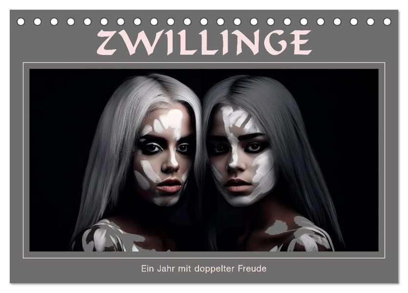 Zwillinge - Ein Jahr mit doppelter Freude (Tischkalender 2027 DIN A5 quer) CALVENDO Monatskalender