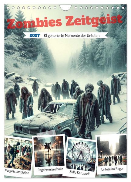 Zombies Zeitgeist - KI generierte Momente der Untoten (Wandkalender 2027 DIN A4 hoch) CALVENDO Monatskalender