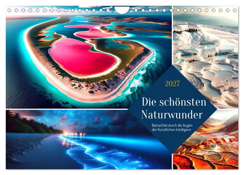 Die schönsten Naturwunder - Betrachtet durch die Augen der KI (Wandkalender 2027 DIN A4 quer) CALVENDO Monatskalender