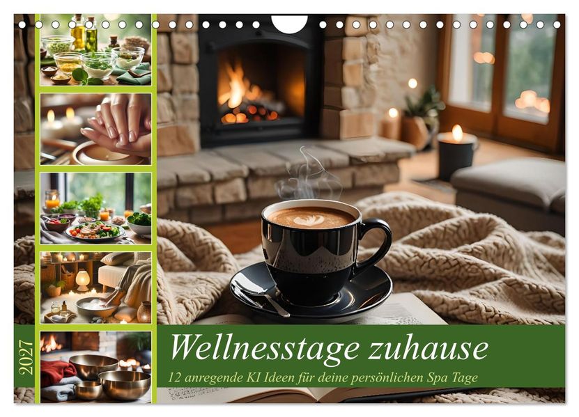 Wellnesstage zuhause - 12 anregende KI Ideen für deine persönlichen Spa Tage (Wandkalender 2027 DIN A4 quer) CALVENDO Monatskalender
