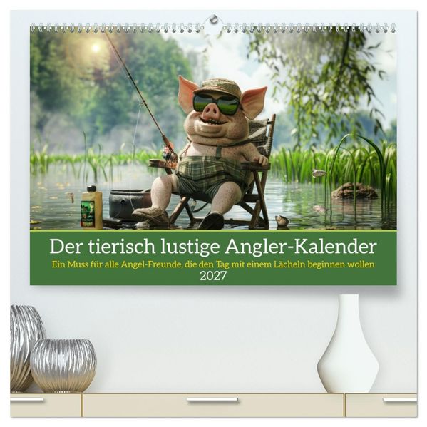Der tierisch lustige Angler-Kalender (hochwertiger Premium Wandkalender 2027 DIN A2 quer) Kunstdruck in Hochglanz