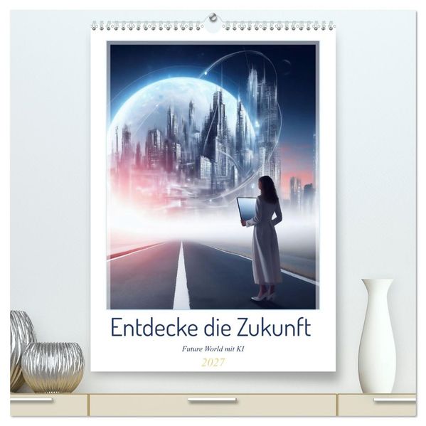 Entdecke die Zukunft - Future World mit KI (hochwertiger Premium Wandkalender 2027 DIN A2 hoch) Kunstdruck in Hochglanz