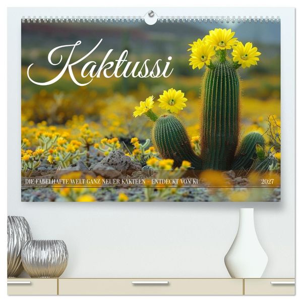 Kaktussi (hochwertiger Premium Wandkalender 2027 DIN A2 quer) Kunstdruck in Hochglanz