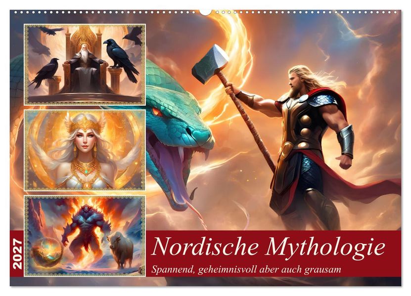 Nordische Mythen (Wandkalender 2027 DIN A2 quer) CALVENDO Monatskalender