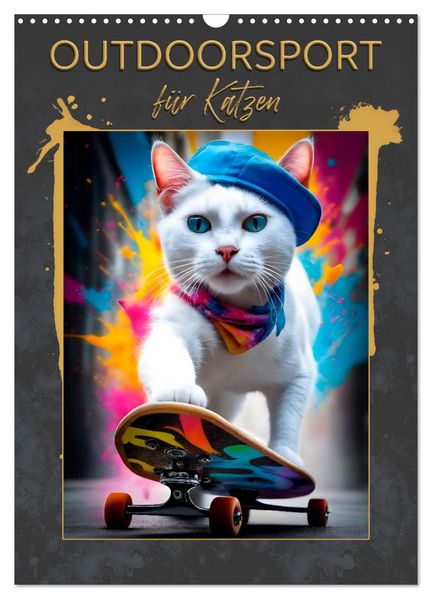 Outdoorsport für Katzen (Wandkalender 2027 DIN A3 hoch) CALVENDO Monatskalender