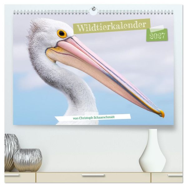 Wildtierkalender (hochwertiger Premium Wandkalender 2027 DIN A2 quer) Kunstdruck in Hochglanz