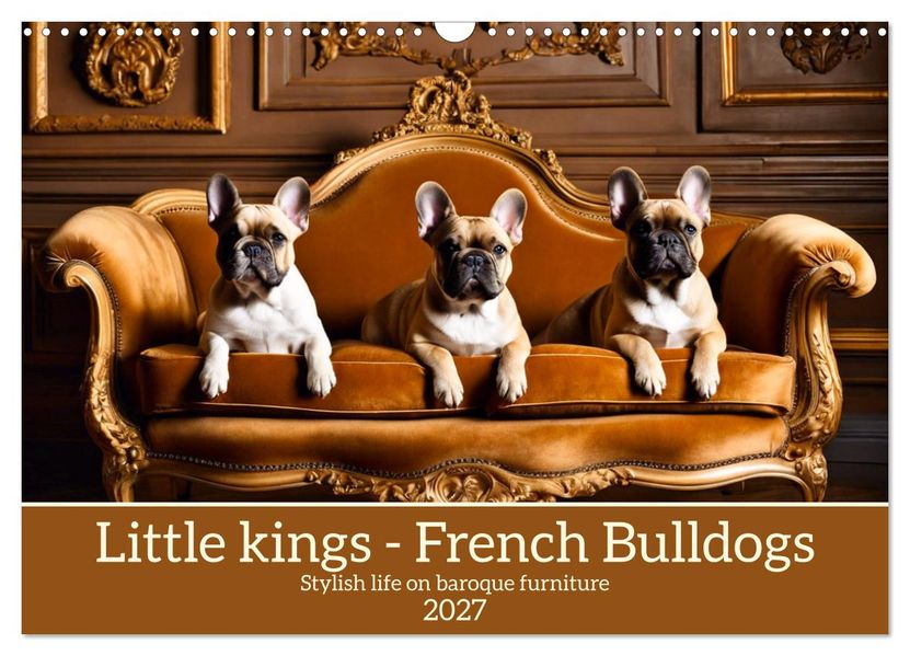 Little kings - French Bulldogs (Wall Calendar 2027 DIN A3 landscape) CALVENDO 12 Month Wall Calendar