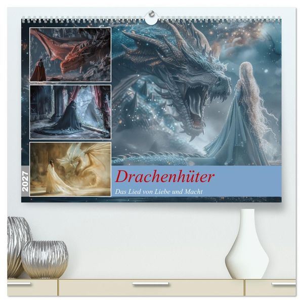 Drachenhüter (hochwertiger Premium Wandkalender 2027 DIN A2 quer) Kunstdruck in Hochglanz