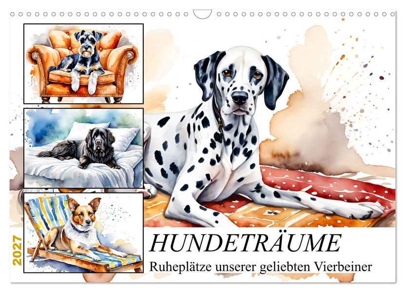 Hundeträume (Wandkalender 2027 DIN A3 quer) CALVENDO Monatskalender