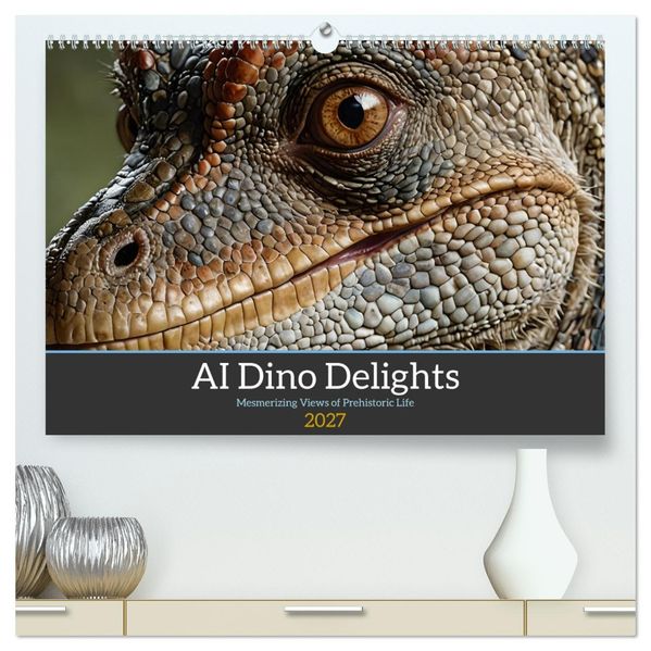 AI Dino Delights Mesmerizing Views of Prehistoric Life (High Quality Premium Wall Calendar 2027 DIN A2 landscape)CALVENDO 12 Month Wall Calendar