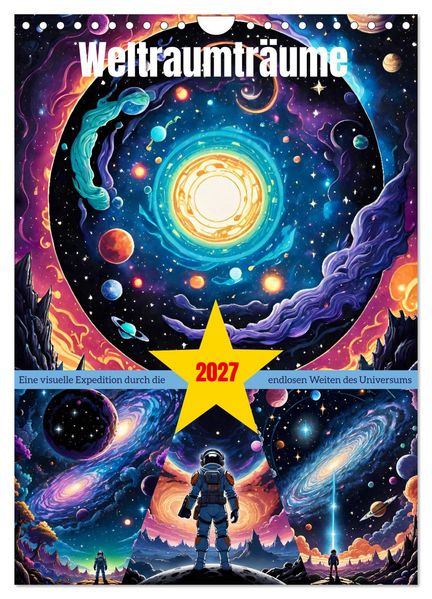 Weltraumträume (Wandkalender 2027 DIN A4 hoch) CALVENDO Monatskalender