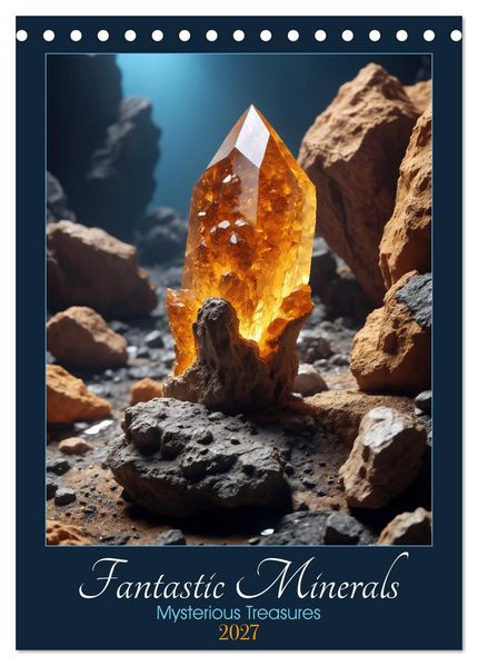 Fantastic Minerals - Mysterious Treasures (Desk Calendar 2027 DIN A5 portrait) CALVENDO 12 Month DeskCalendar