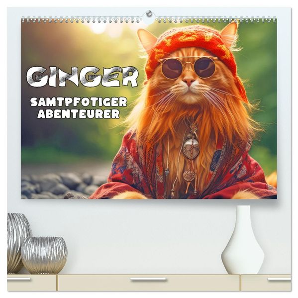 Ginger - Samtpfotiger Abenteurer (hochwertiger Premium Wandkalender 2027 DIN A2 quer) Kunstdruck in Hochglanz