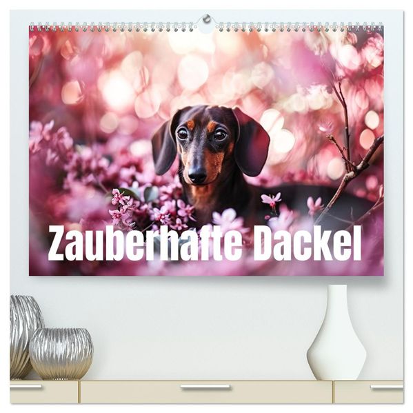 Zauberhafte Dackel (hochwertiger Premium Wandkalender 2027 DIN A2 quer) Kunstdruck in Hochglanz