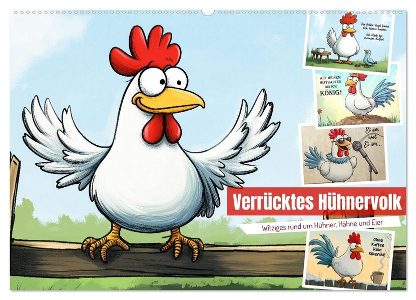 Verrücktes Hühnervolk (Wandkalender 2027 DIN A2 quer) CALVENDO Monatskalender