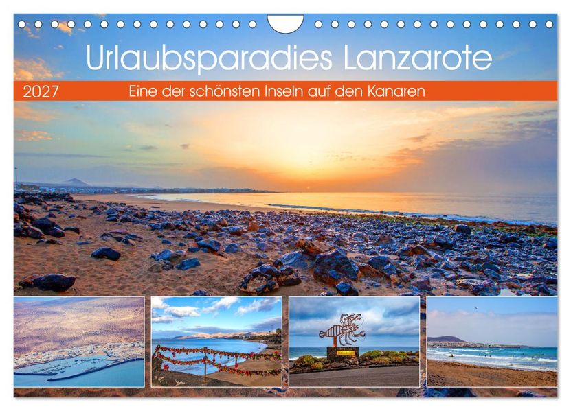 Urlaubsparadies Lanzarote (Wandkalender 2027 DIN A4 quer) CALVENDO Monatskalender