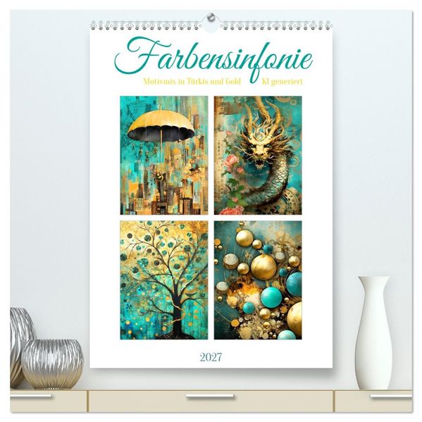 Farbensinfonie (hochwertiger Premium Wandkalender 2027 DIN A2 hoch) Kunstdruck in Hochglanz