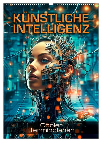 KÜNSTLICHE INTELLIGENZ Cooler Terminplaner (Wandkalender 2027 DIN A2 hoch) CALVENDO Monatskalender