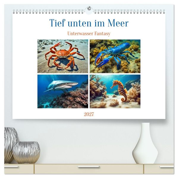 Tief unten im Meer Unterwasser Fantasy (hochwertiger Premium Wandkalender 2027 DIN A2 quer) Kunstdruck in Hochglanz