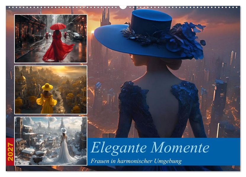 Elegante Momente - Frauen in harmonischer Umgebung (Wandkalender 2027 DIN A2 quer) CALVENDO Monatskalender