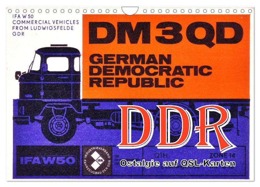 DDR - Ostalgie auf QSL-Karten (Wandkalender 2027 DIN A4 quer) CALVENDO Monatskalender