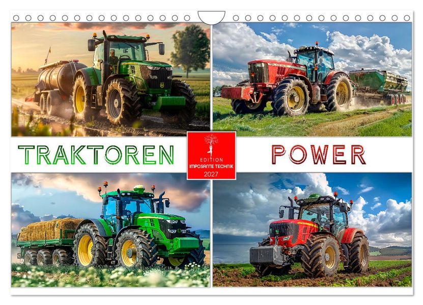 Traktoren Power (Wandkalender 2027 DIN A4 quer) CALVENDO Monatskalender