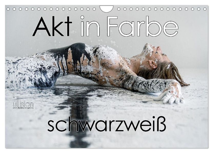 Akt in Farbe - schwarzweiß (Wandkalender 2027 DIN A4 quer) CALVENDO Monatskalender