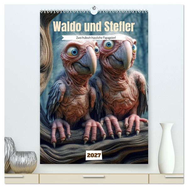 Waldo und Stefler (hochwertiger Premium Wandkalender 2027 DIN A2 hoch) Kunstdruck in Hochglanz