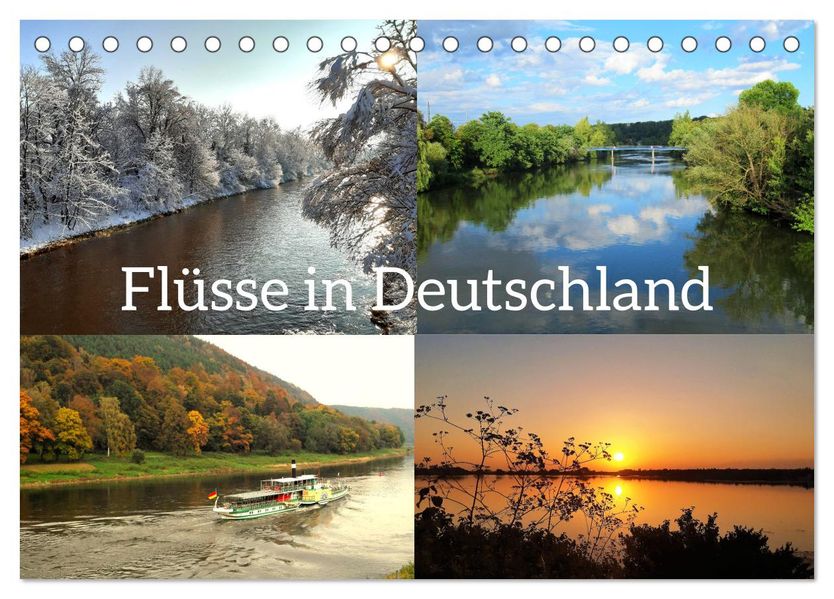 Flüsse in Deutschland (Tischkalender 2027 DIN A5 quer) CALVENDO Monatskalender