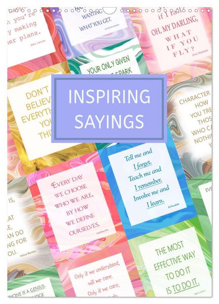 Inspiring sayings (Wall Calendar 2027 DIN A3 portrait) CALVENDO 12 Month Wall Calendar