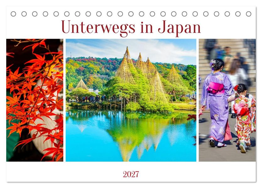 Unterwegs in Japan (Tischkalender 2027 DIN A5 quer) CALVENDO Monatskalender