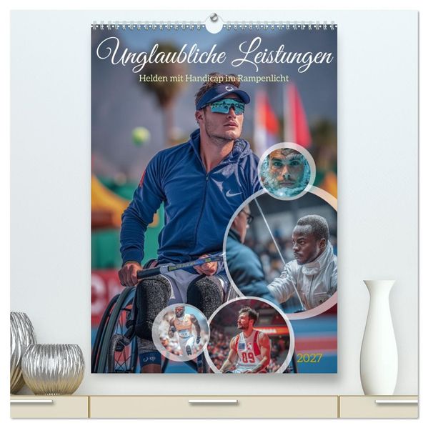 Unglaubliche Leistungen - Helden mit Handicap im Rampenlicht (hochwertiger Premium Wandkalender 2027 DIN A2 hoch) Kunstdruck in Hochglanz