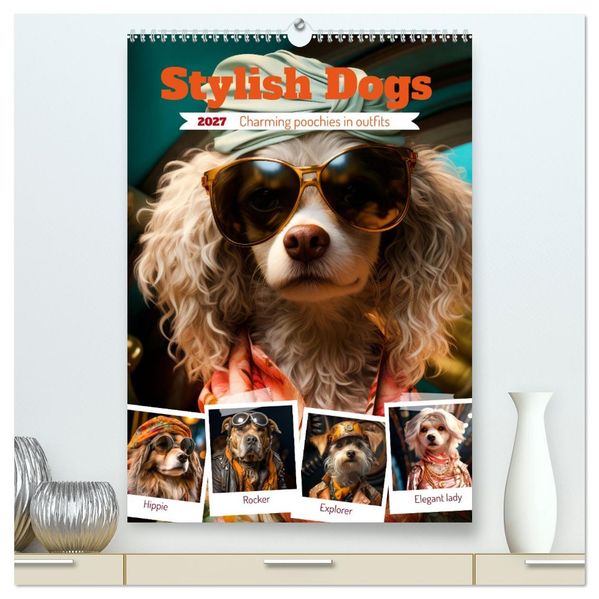 Stylish Dogs (High Quality Premium Wall Calendar 2027 DIN A2 portrait)CALVENDO 12 Month Wall Calendar