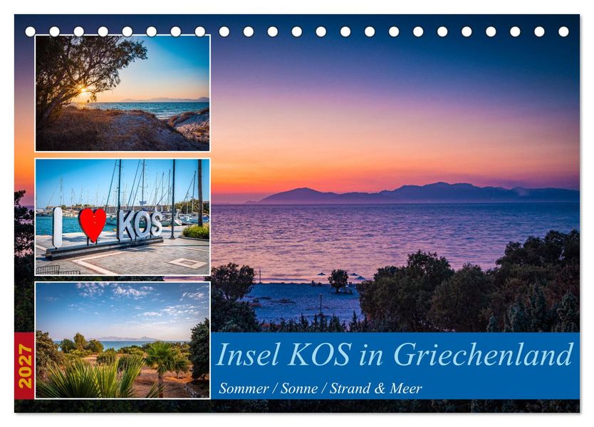 Insel Kos in Griechenland (Tischkalender 2027 DIN A5 quer) CALVENDO Monatskalender