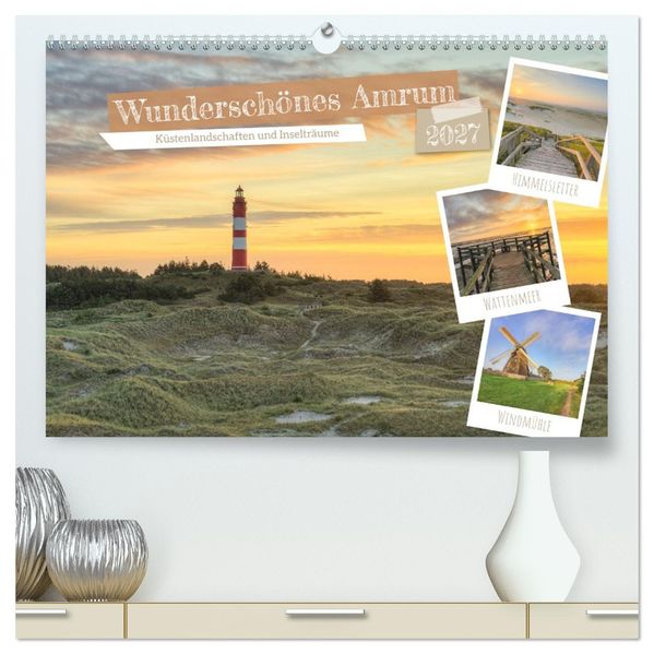 Wunderschönes Amrum (hochwertiger Premium Wandkalender 2027 DIN A2 quer) Kunstdruck in Hochglanz