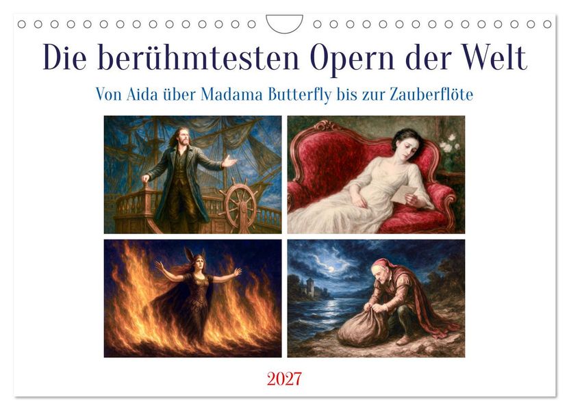 Die berühmtesten Opern der Welt (Wandkalender 2027 DIN A4 quer) CALVENDO Monatskalender
