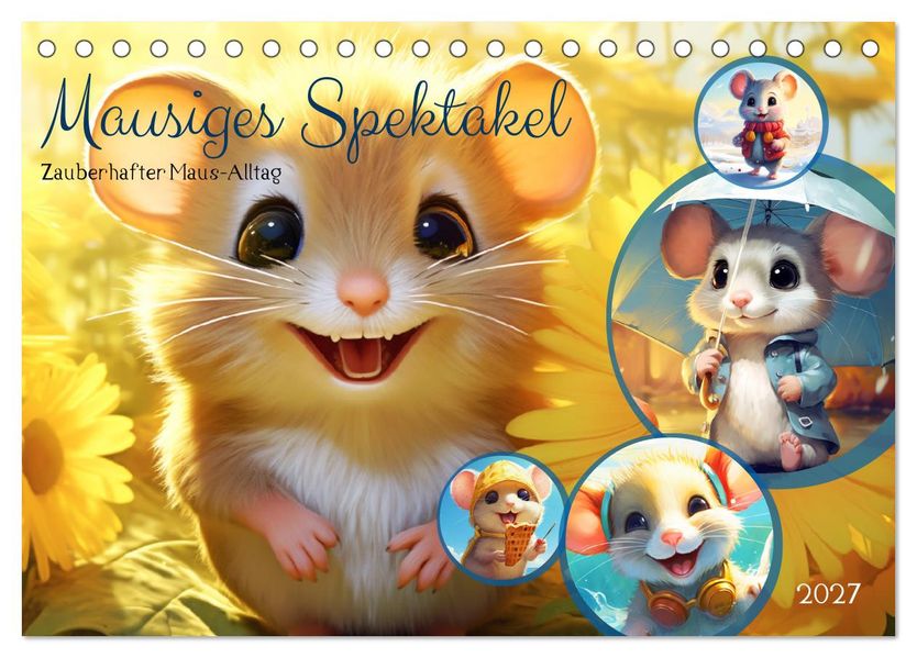 Mausiges Spektakel. Zauberhafter Maus-Alltag (Tischkalender 2027 DIN A5 quer) CALVENDO Monatskalender