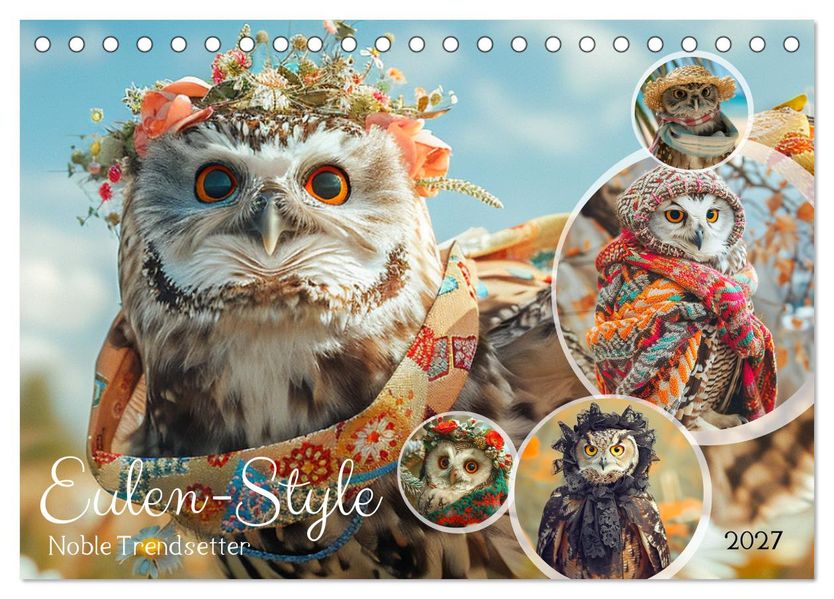 Eulen-Style. Noble Trendsetter (Tischkalender 2027 DIN A5 quer) CALVENDO Monatskalender